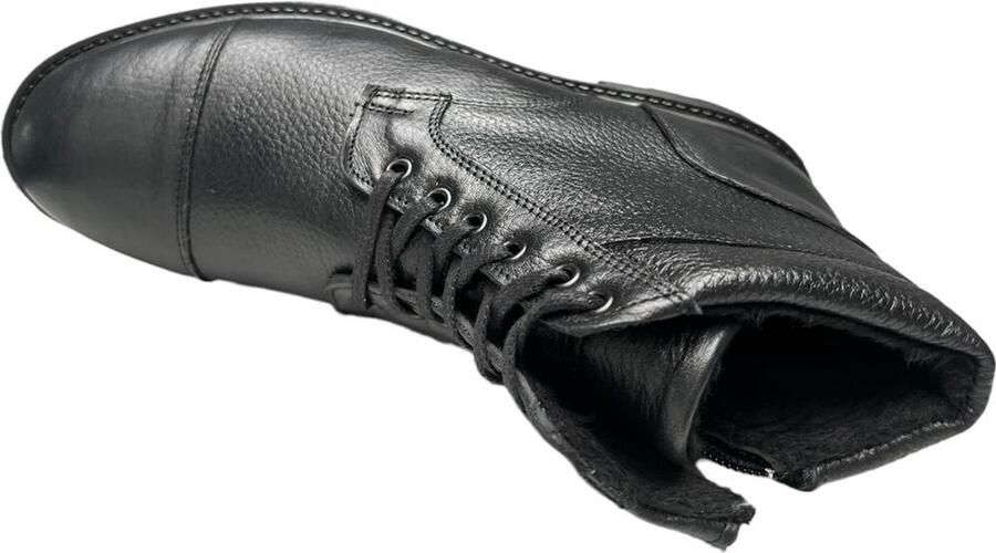 Online Express Heren Schoenen- Warme Schoenen- Winterboots met binnenvoering- Mannen laarzen- Veterboots 1044- Leather- Zwart - Foto 4