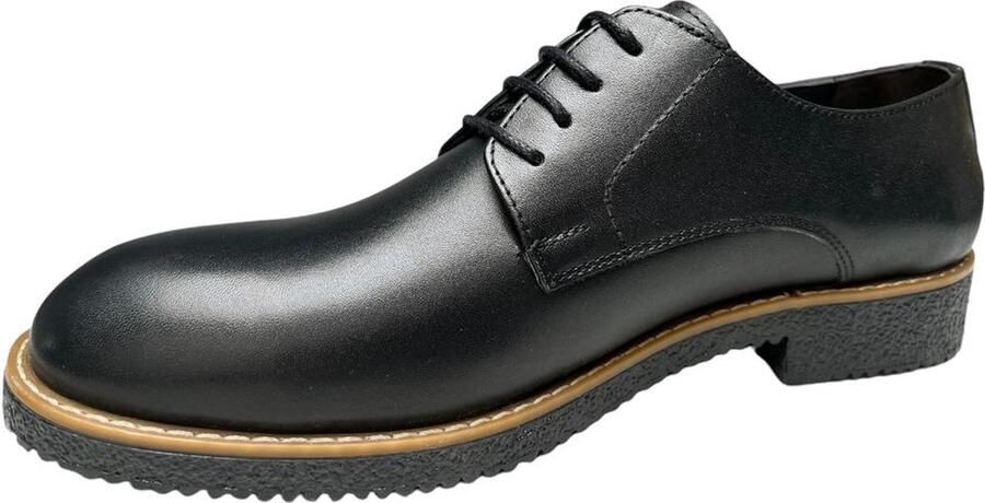Online Express Heren Veterschoenen Echt Leer Comfort Nette Herenschoenen Klassieke Leren Schoen- zakelijke schoenen heren met details 013 Zwart - Foto 3