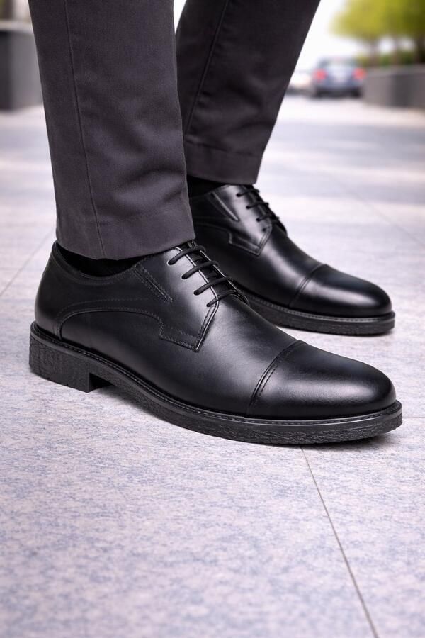 Online Express Schoenen Veterschoenen heren Elegant en klassiek Mannenschoenen Nette schoenen 012 Echte leer Zwart - Foto 2