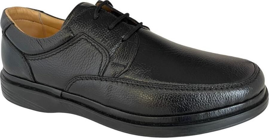 Online Express Heren Veterschoenen Echt Leer Comfort Schoenen Nette Heren Schoenen Klassieke Business Schoen 215- Zwart - Foto 3