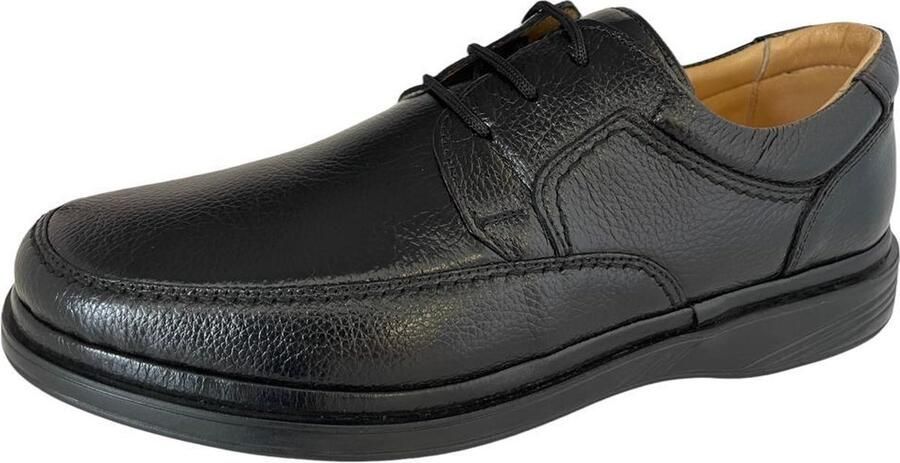 Online Express Heren Veterschoenen Echt Leer Comfort Schoenen Nette Heren Schoenen Klassieke Business Schoen 215- Zwart - Foto 4