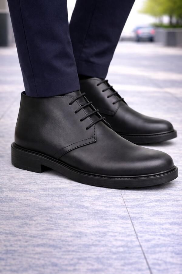 Online Express Heren Veterschoenen Echt Leer Klassieke Nette Herenschoen Comfort Schoen Zakelijk & Casual 1042 Zwart - Foto 2