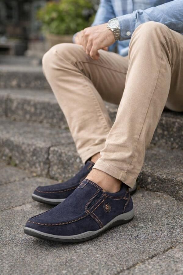 Online Express Instappers- Herenschoenen- Suède leer instappers heren Casual comfort & stijlvolle afwerking 220 Donkerblauw - Foto 2
