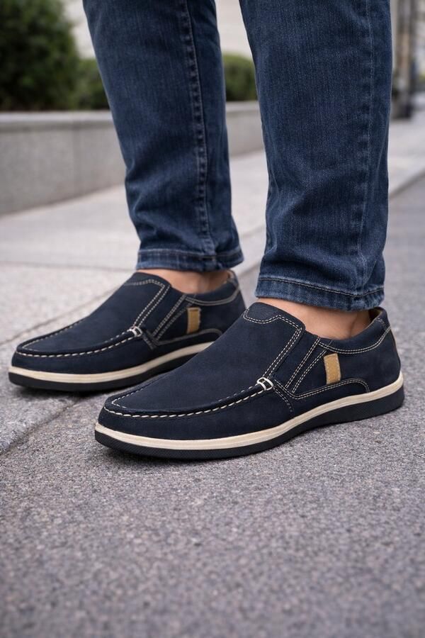 Online Express Instapschoenen Herenschoenen- Mocassins- Loafers schoenen- Heren Instappers Comfort Leren Casual Herenschoenen 220-1 Blauw - Foto 2