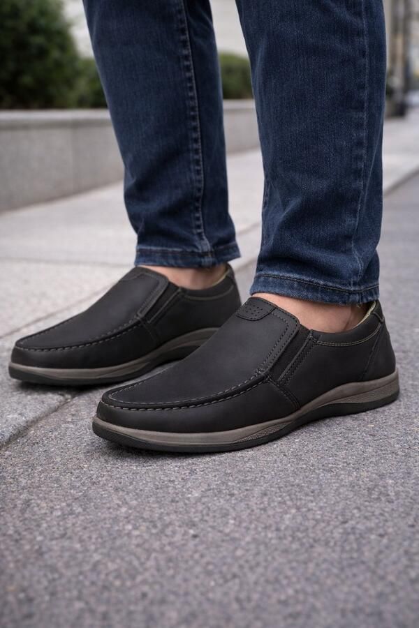 Online Express Instapschoenen Herenschoenen- Mocassins- Loafers schoenen- Heren Instappers Comfort Leren Casual Herenschoenen 220-1 Zwart - Foto 2
