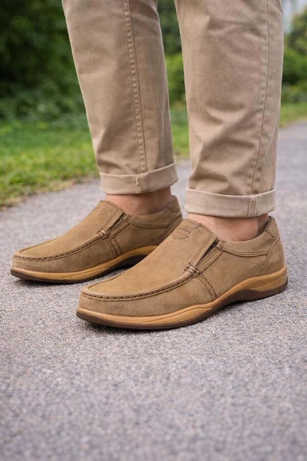 Online Express Instapschoenen Herenschoenen- Mocassins- Loafers schoenen- Heren Instappers Comfort Leren Casual Herenschoenen 220-1 Camel - Foto 2