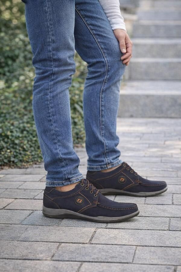 Online Express Schoenen Veterschoenen Mocassins heren Mannenschoenen Heren comfort schoenen Hand made 219 Echt leer Blauw - Foto 2