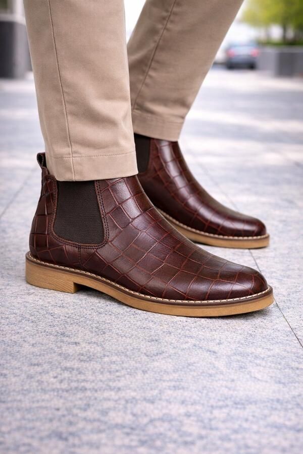 Online Express Schoenen Nieuwe Collectie Chelsea boots Exclusief Klassieke Sport heren laarzen Casual Comfort Mannenschoenen 505 LEATHER Bordeaux - Foto 2
