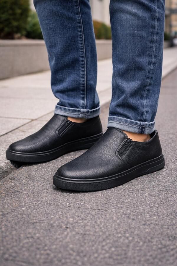 Online Express Schoenen Heren instapper schoenen Comfortabele Leren Instapschoenen Slip-on Moccasins Comfort schoenen Zwart - Foto 2