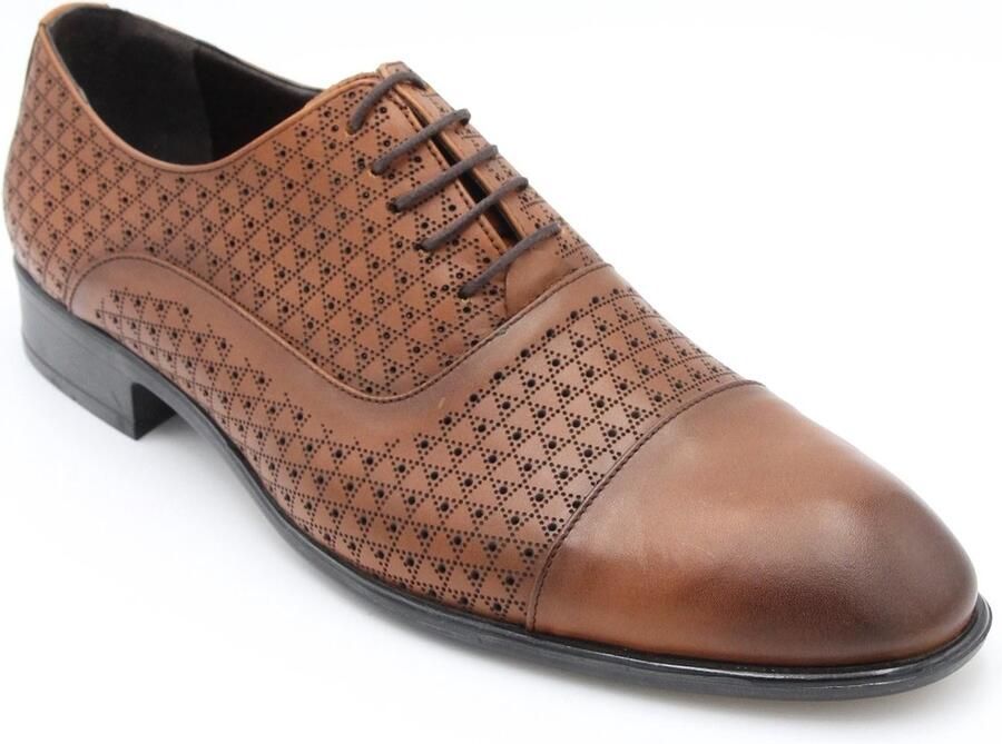 Online Express Schoenen Veterschoenen Nette mannenschoenen Innovatieve design premium herenschoenen 1190 Echt leer Echt leer Cognac - Foto 3