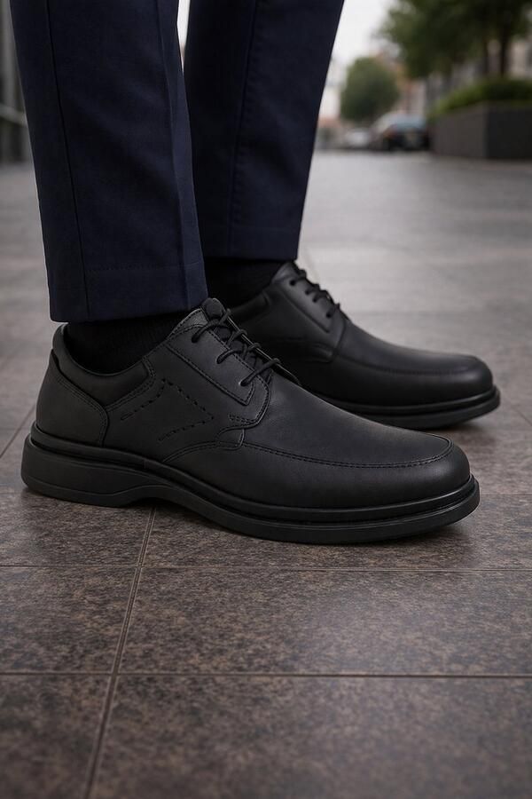 Online Express Herenschoenen Kleine maat Veterschoenen Comfort schoenen voor mannen 21361 Leather Zwart - Foto 2