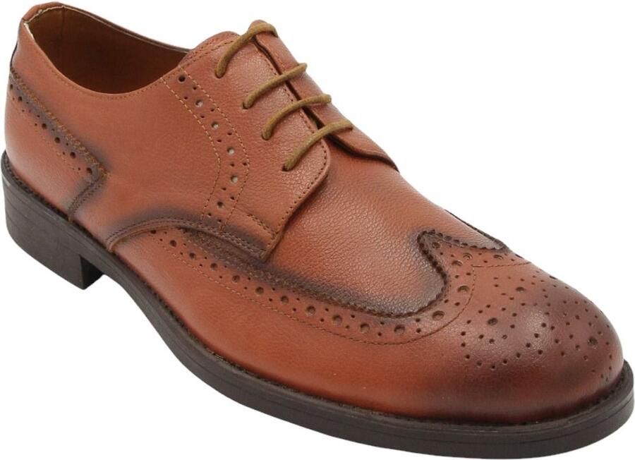 Online Express Heren veterschoenen Klassieke mannenschoenen Oliver wing 1185 Echt leer Cognac - Foto 2