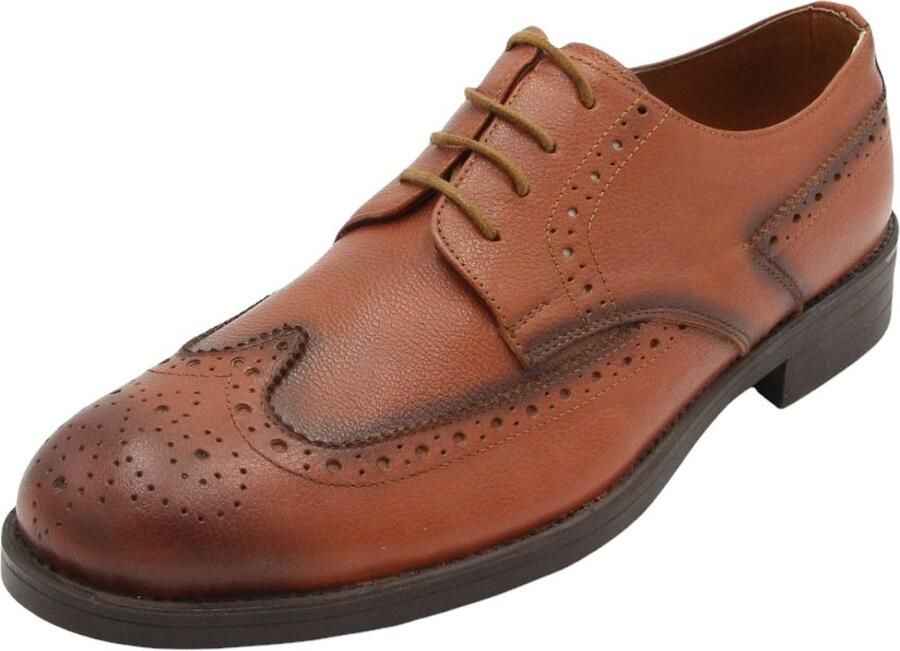 Online Express Heren veterschoenen Klassieke mannenschoenen Oliver wing 1185 Echt leer Cognac - Foto 3