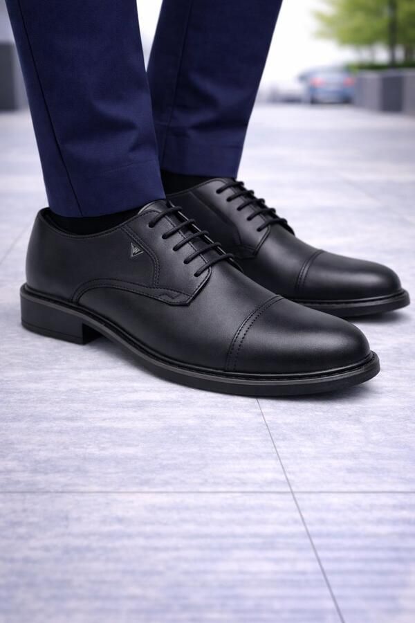 Online Express Schoenen Heren veterschoen Nette schoenen Mannenschoen Oliver wing Casual comfort schoenen 2210 Echt leer Zwart - Foto 2