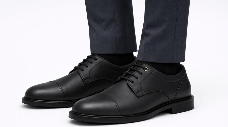 Online Express Schoenen Heren veterschoen Mannenschoen Oliver wing Casual comfort schoenen 02 Echt leer Zwart - Foto 2