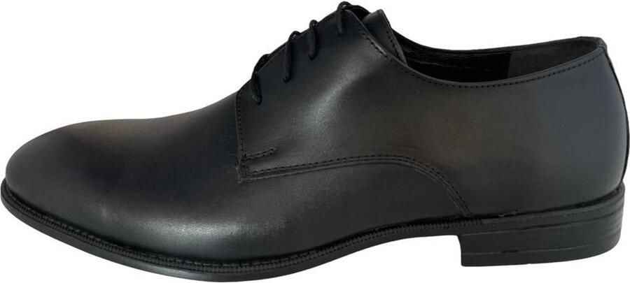 Merkloos Sans marque Schoenen Veterschoenen heren Nette mannen schoenen 455 Echt leer Zwart - Foto 2