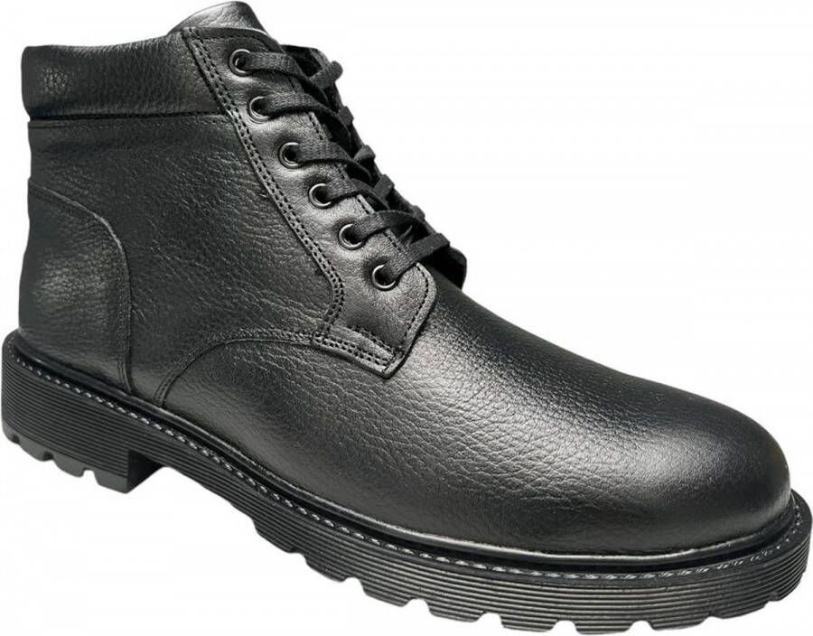 Online Express Herenschoenen- Warme schoenen- Winterboots mrt binnrnvoering- Mannen laarzen- Veterboots 1045- Leather- Zwart