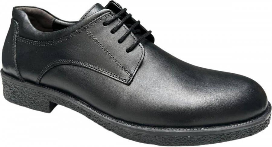 Online Express Schoenen Nette veterschoenen Nette schoenen heren 011 Leather Zwart