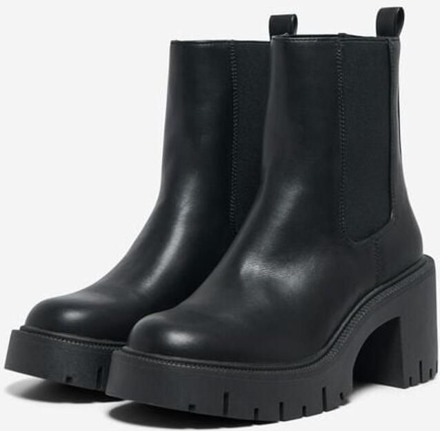ONLY Onlbluebell-1 chelsea boots met blokhak en profielzool zwart - Foto 8