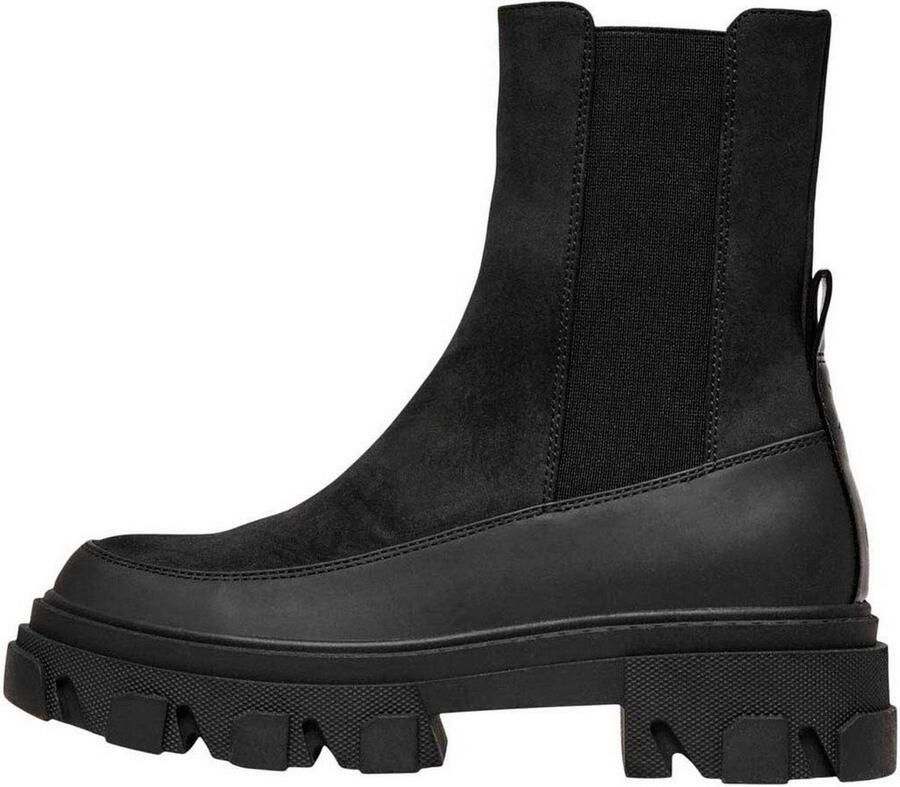 ONLY Onlbluebell-1 chelsea boots met blokhak en profielzool zwart - Foto 6