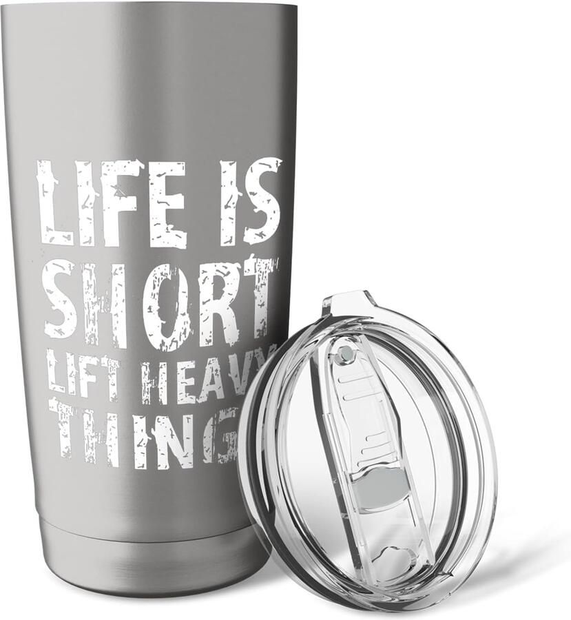 Ontwerp fitnessstudio grappige fitness citaten dubbelwandige thermobeker