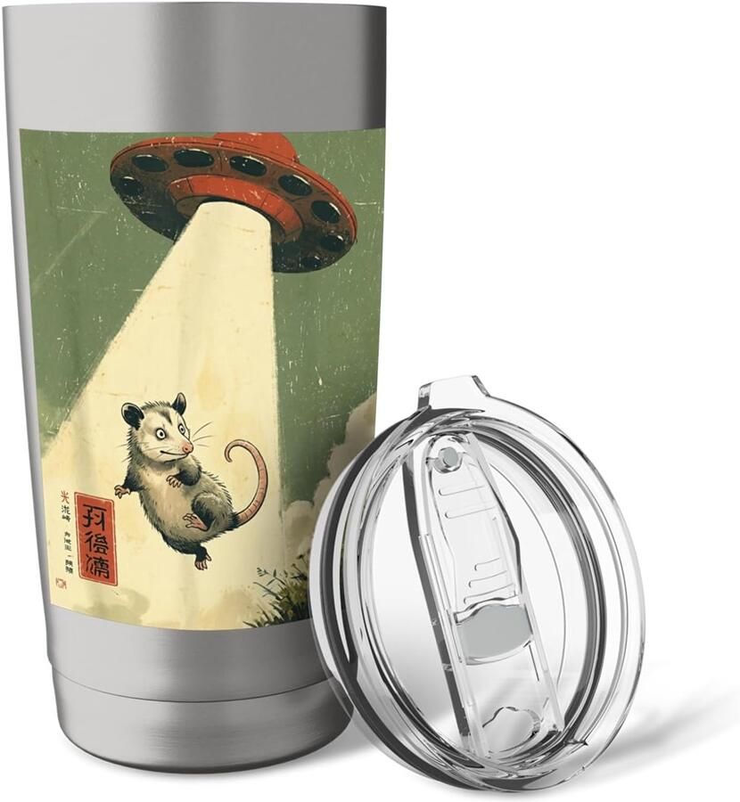 Opossum alien UFO ontvoering thermosbeker