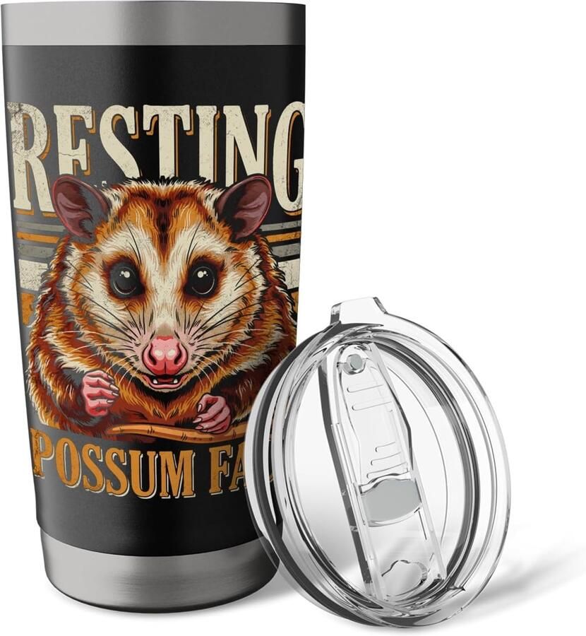 Opossum gezicht grappige dieren thermosbeker