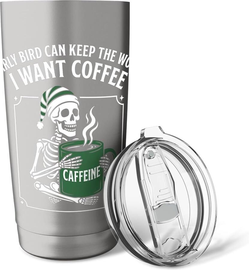 Opstaan koffie nodig Thermobeker met dubbele wand