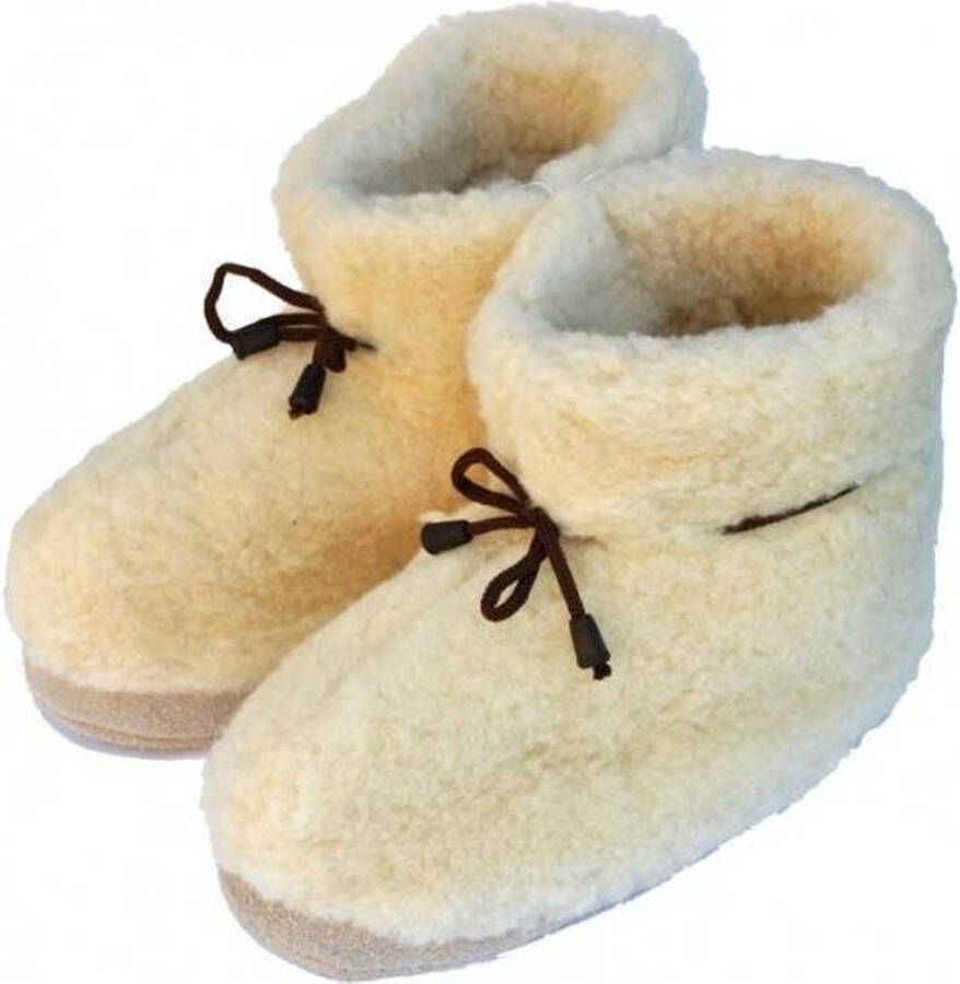 Orsone of Sweden Woolwarmers Unisex pantoffels Wollen Sloffen Off-white wol - Foto 3