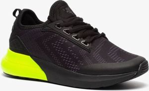 Osaga jongens sneakers zwart met neon geel Zwart Uitneembare zool