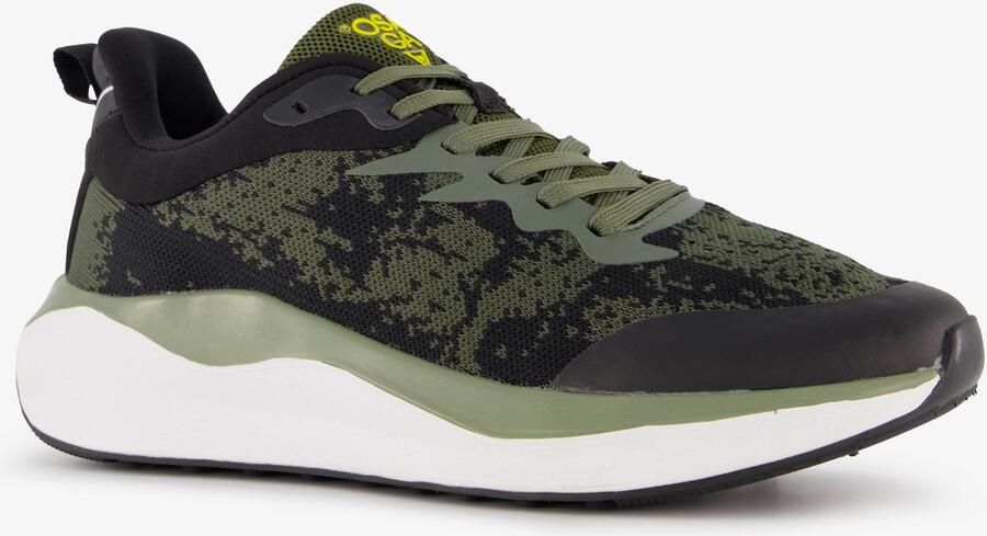 Osaga heren hardloopschoenen zwart groen Uitneembare zool