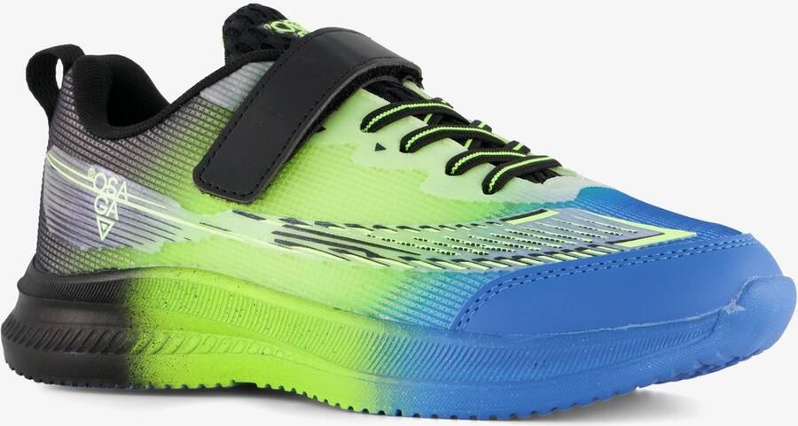 Osaga jongens sportschoenen zwart groen blauw Uitneembare zool