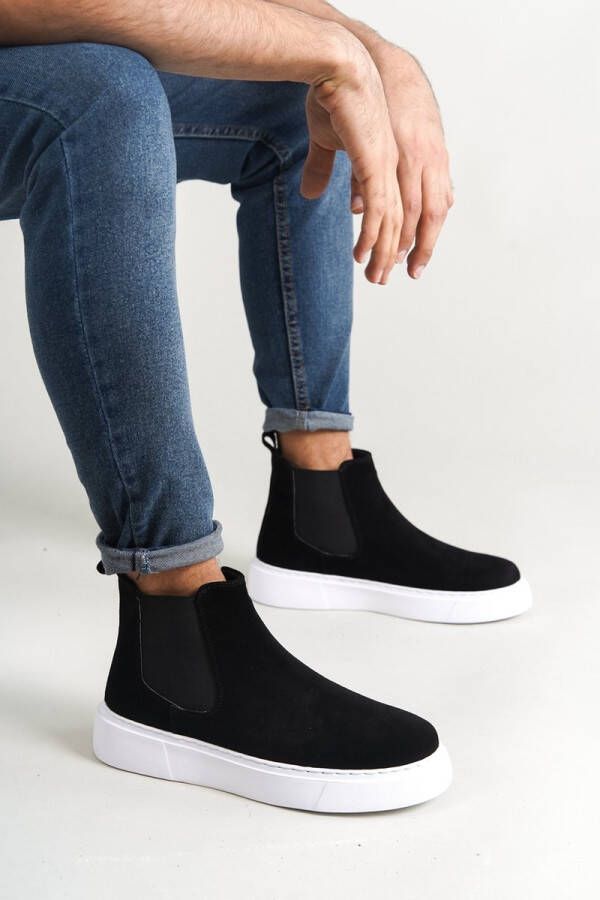 Oscar&Djayds Heren Suede Leren Chelseaboots Enkellars Zwart New-Gen Chelsea Heren Schoenen