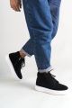 Oscar&Djayds Heren Sneaker Zwart Echt Leer (Suede) Hoge sneakers schoenen OD111 - Zwart