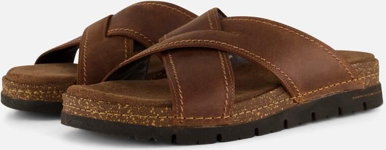 Outfielder Slippers bruin Leer