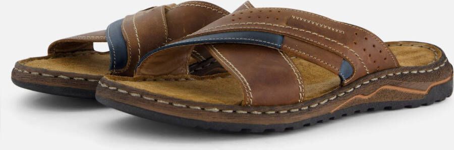 Outfielder Slippers cognac Leer