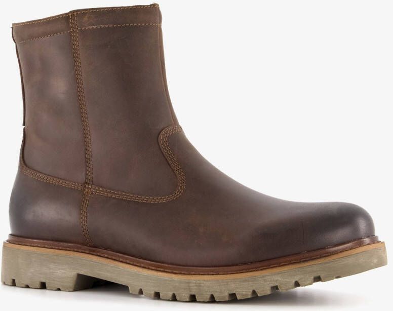 Output gevoerde leren heren boots bruin