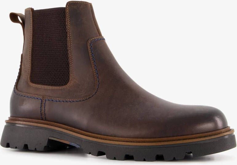 Output leren heren Chelsea boots bruin