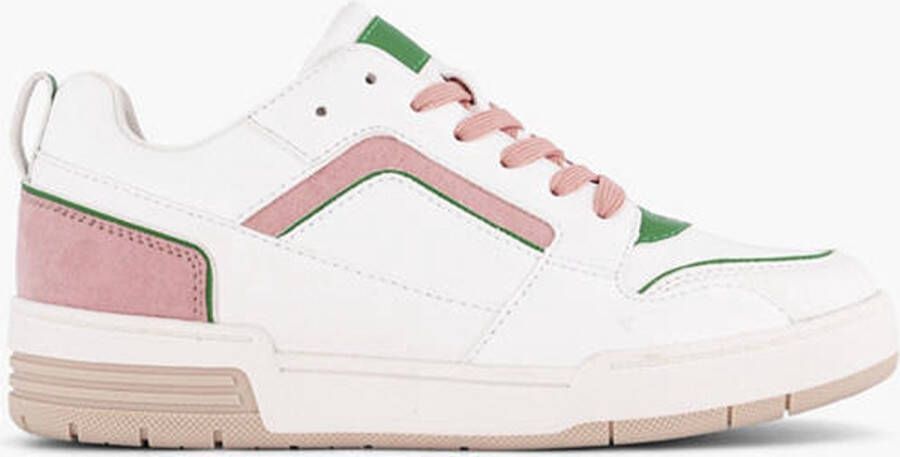 Oxmox Witte retro sneaker roze