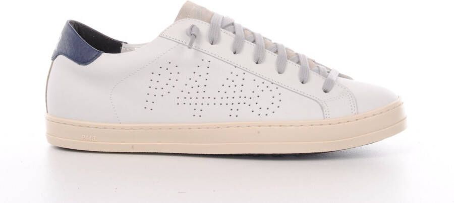 P448 Vintage-geïnspireerde leren sneaker met geperforeerd logo White Heren