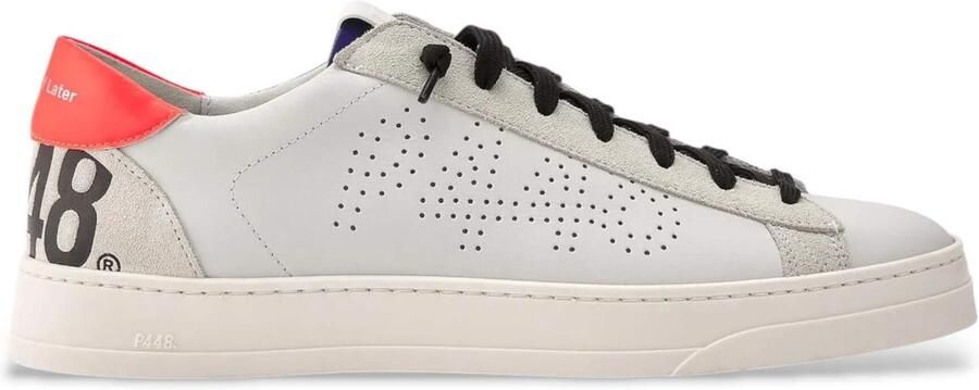 P448 Jack witte leren sportschoenen