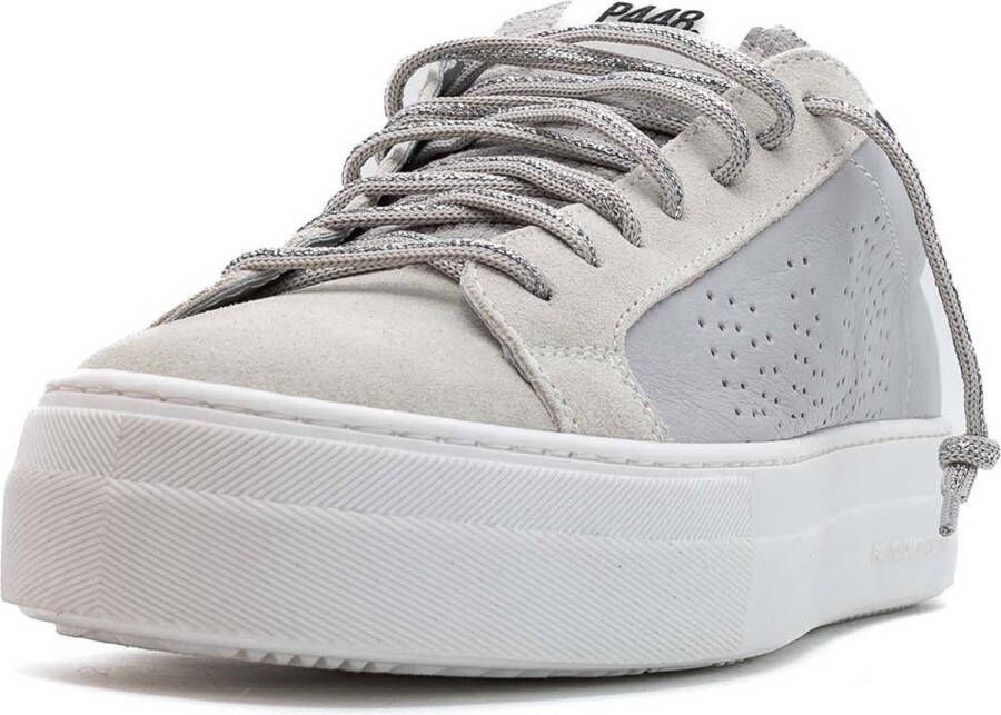 P448 Thea Sneakers Lichtgrijs Leren met Memory Foam Grijs Dames