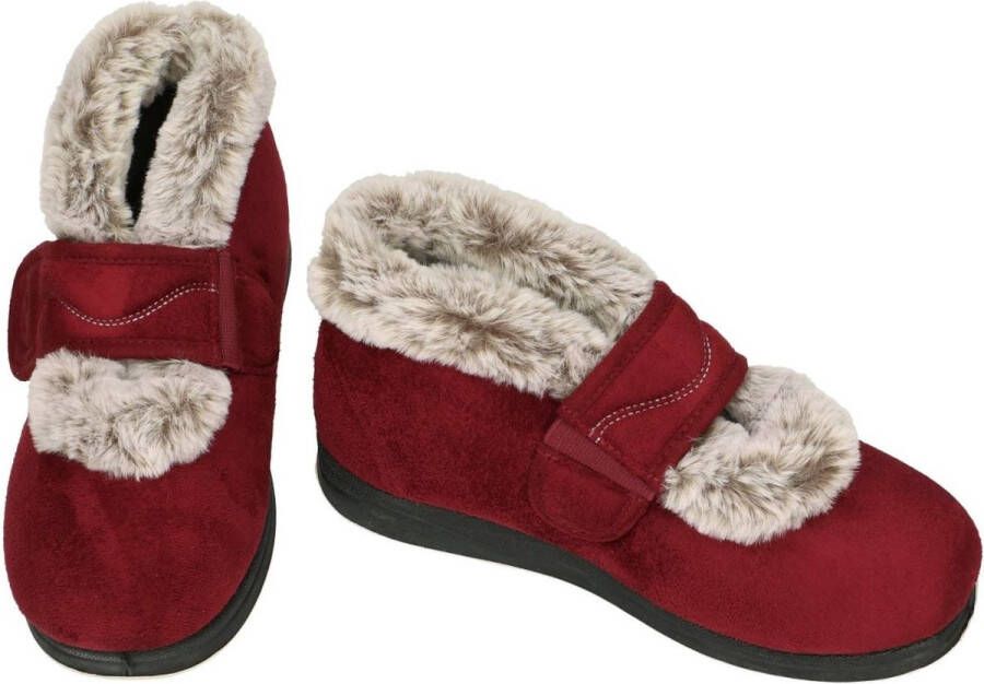 Padders -Dames bordeaux pantoffels