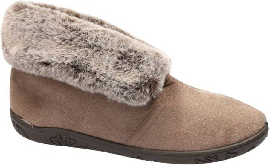 Padders -Dames taupe pantoffels