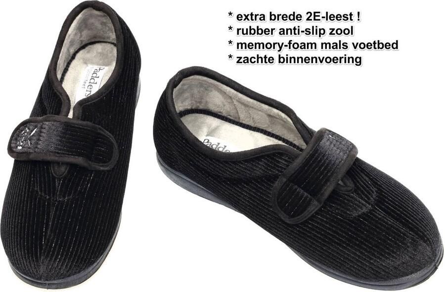 Padders -Dames zwart pantoffels