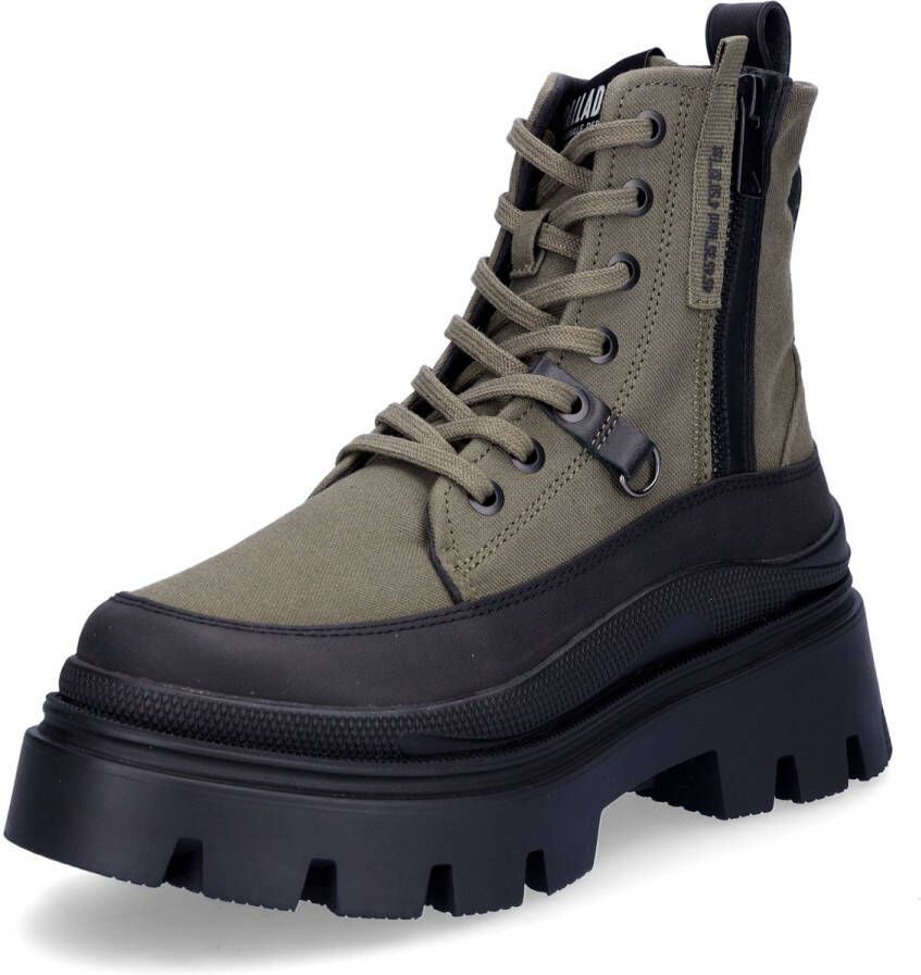 Palladium dames veterlaars Pallasquad Zip Tx olijfgroen