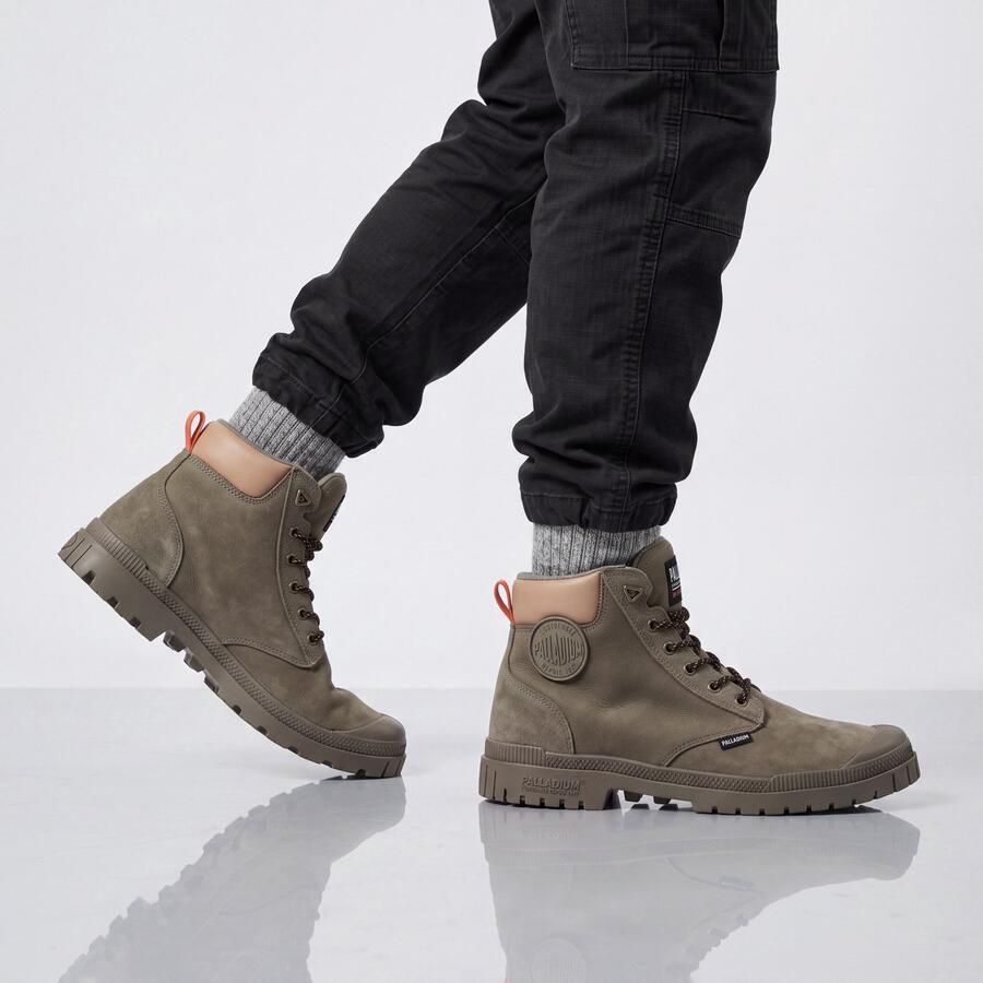Palladium SP20 CUFF LTH WP+ Heren Winter Laarzen Leer Groen 79568-308-M