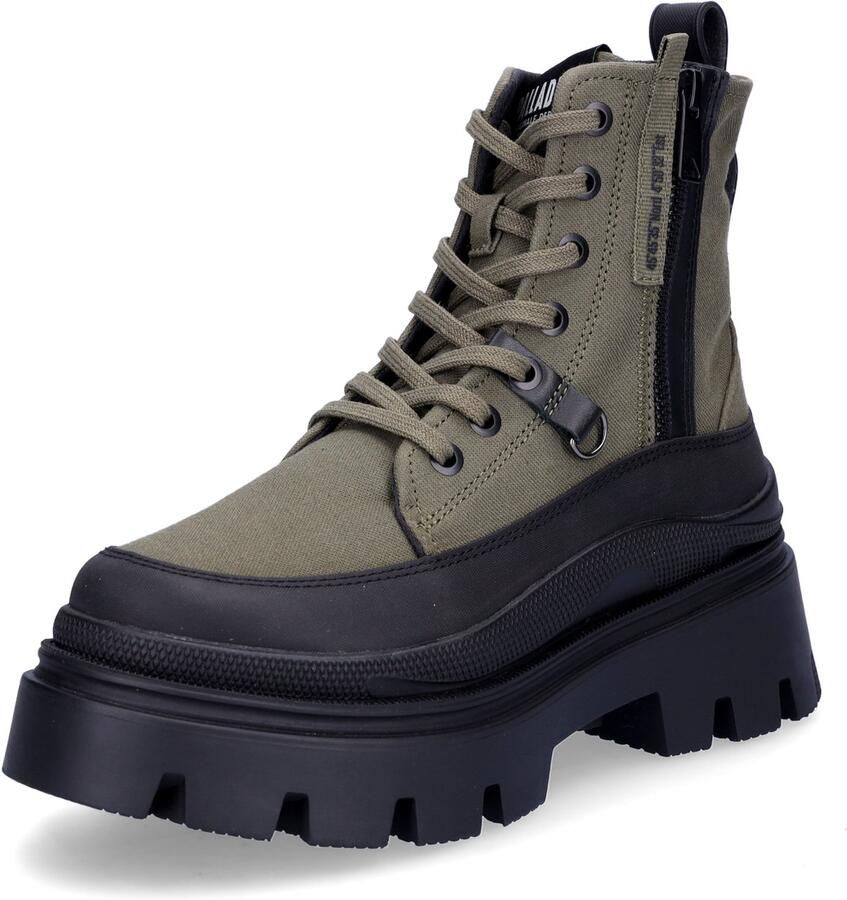 Palladium dames veterlaars Pallasquad Zip Tx olijfgroen