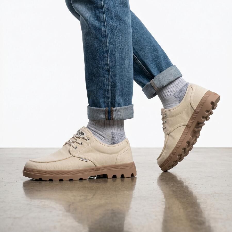 Palladium DUNELITE MOC M Vrije tijdsschoenenHeren veterschoenHeren sneakersCasual Wit beige