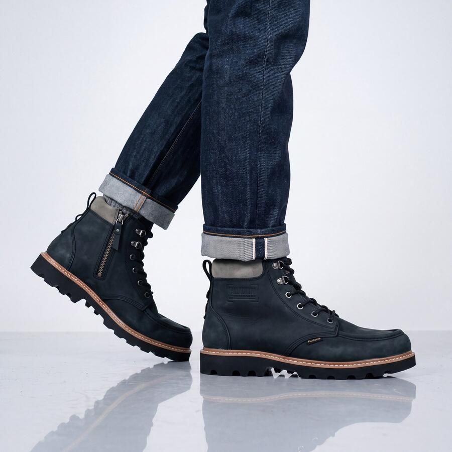 Palladium Trooperlite Grit Zip Heren Laarzen Boots Leer Zwart 04985-001-M